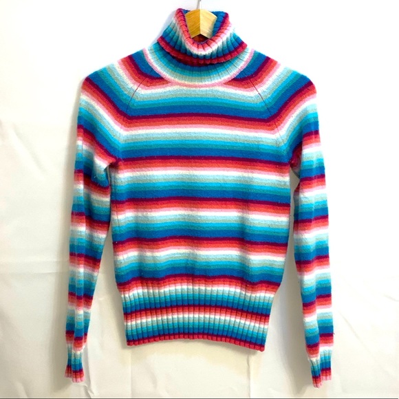 GAP | Sweaters | Gap Rainbow Stripe Turtleneck Sweater Size Medium |  Poshmark